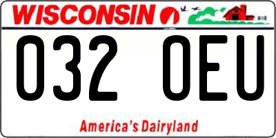 WI license plate 032OEU