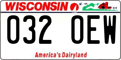 WI license plate 032OEW