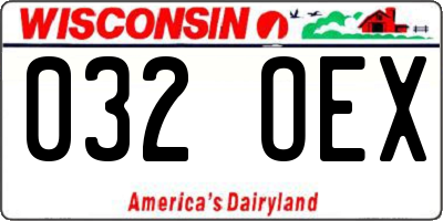 WI license plate 032OEX