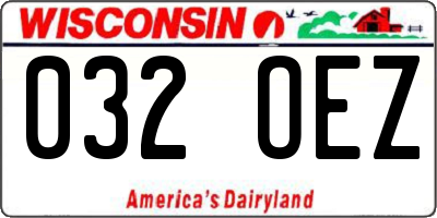WI license plate 032OEZ