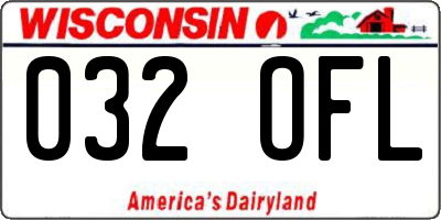 WI license plate 032OFL