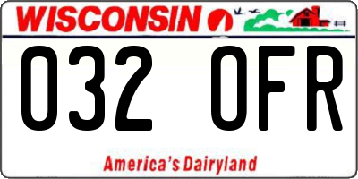 WI license plate 032OFR