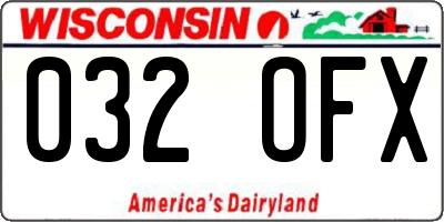 WI license plate 032OFX