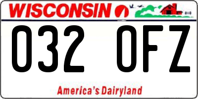 WI license plate 032OFZ