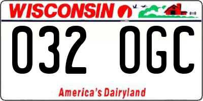 WI license plate 032OGC