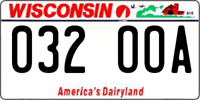 WI license plate 032OOA