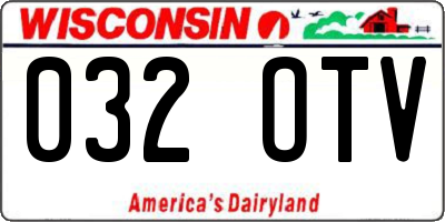 WI license plate 032OTV