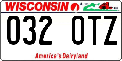WI license plate 032OTZ