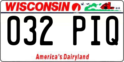 WI license plate 032PIQ
