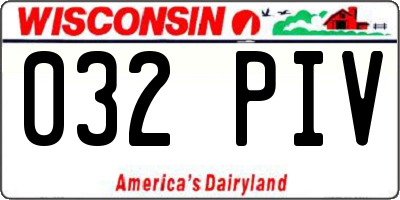 WI license plate 032PIV