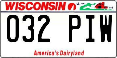 WI license plate 032PIW