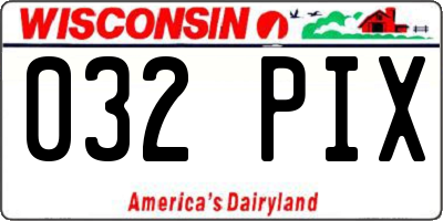 WI license plate 032PIX