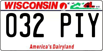 WI license plate 032PIY