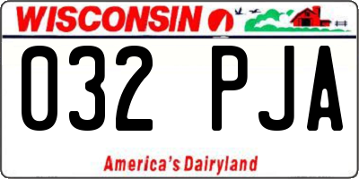 WI license plate 032PJA