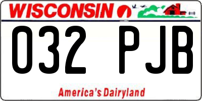 WI license plate 032PJB