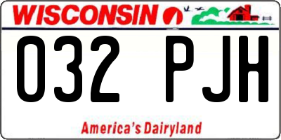 WI license plate 032PJH