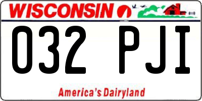 WI license plate 032PJI