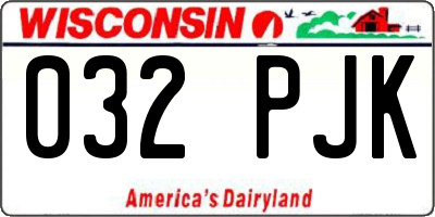 WI license plate 032PJK