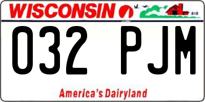 WI license plate 032PJM