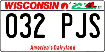 WI license plate 032PJS