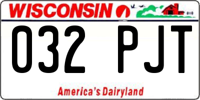 WI license plate 032PJT