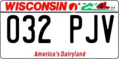 WI license plate 032PJV