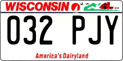 WI license plate 032PJY
