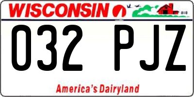 WI license plate 032PJZ