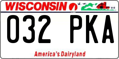 WI license plate 032PKA