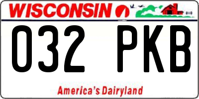WI license plate 032PKB