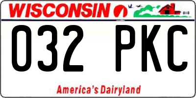 WI license plate 032PKC