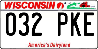 WI license plate 032PKE