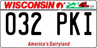 WI license plate 032PKI