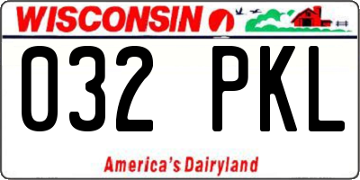 WI license plate 032PKL