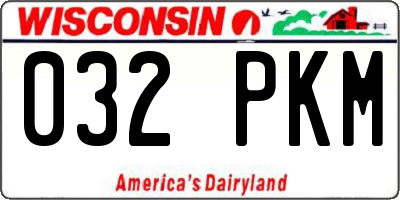 WI license plate 032PKM
