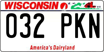 WI license plate 032PKN