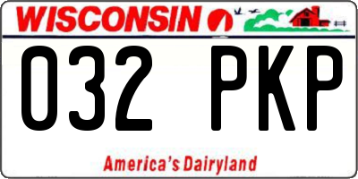 WI license plate 032PKP