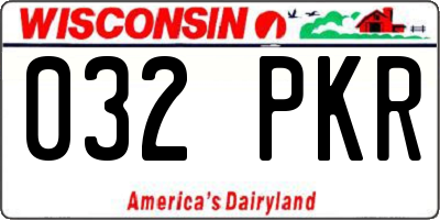 WI license plate 032PKR