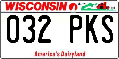 WI license plate 032PKS
