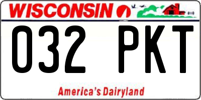 WI license plate 032PKT