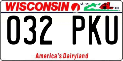 WI license plate 032PKU