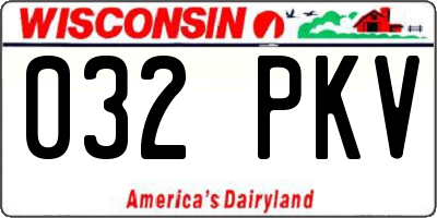 WI license plate 032PKV