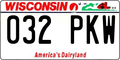 WI license plate 032PKW