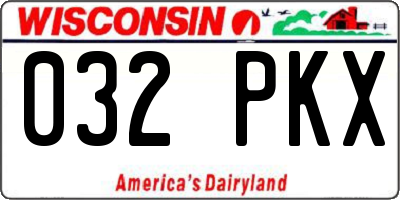 WI license plate 032PKX