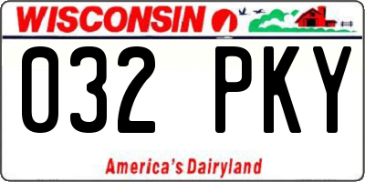 WI license plate 032PKY
