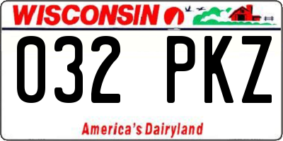 WI license plate 032PKZ