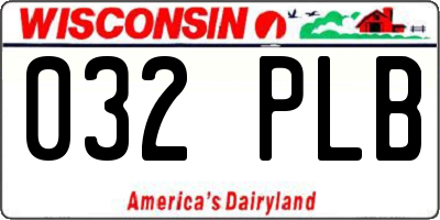 WI license plate 032PLB
