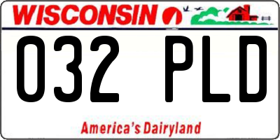 WI license plate 032PLD