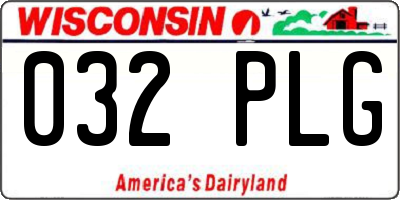 WI license plate 032PLG