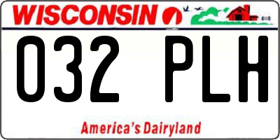 WI license plate 032PLH